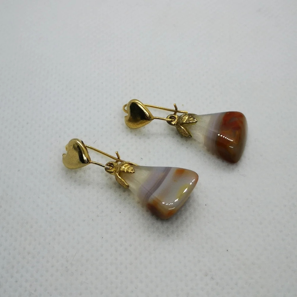 Gold filled agate  earrings